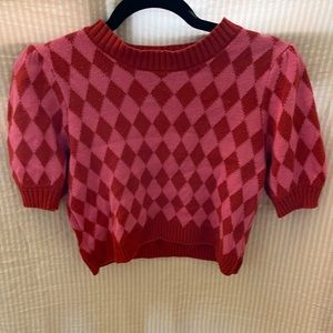Cropped Short Sleeve Sweater